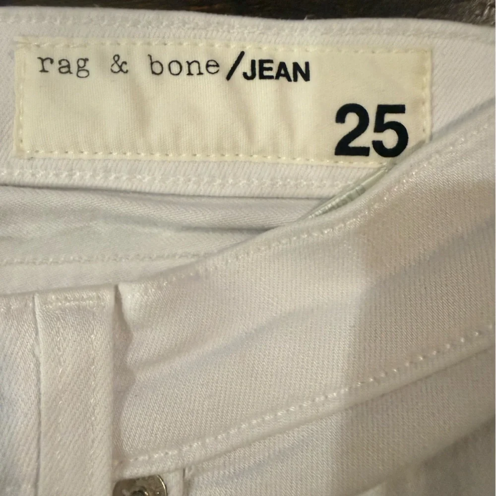 rag & bone White Raw Hem Skinny Ankle Jeans 25 Stretch - Picture 3 of 10